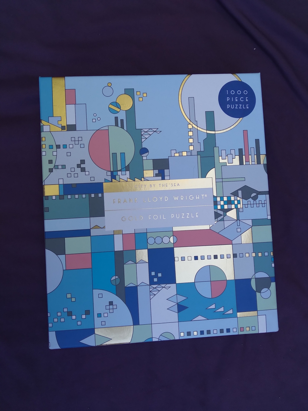 Frank Lloyd Wright Blue Geometric 1000-Piece Foil Puzzle